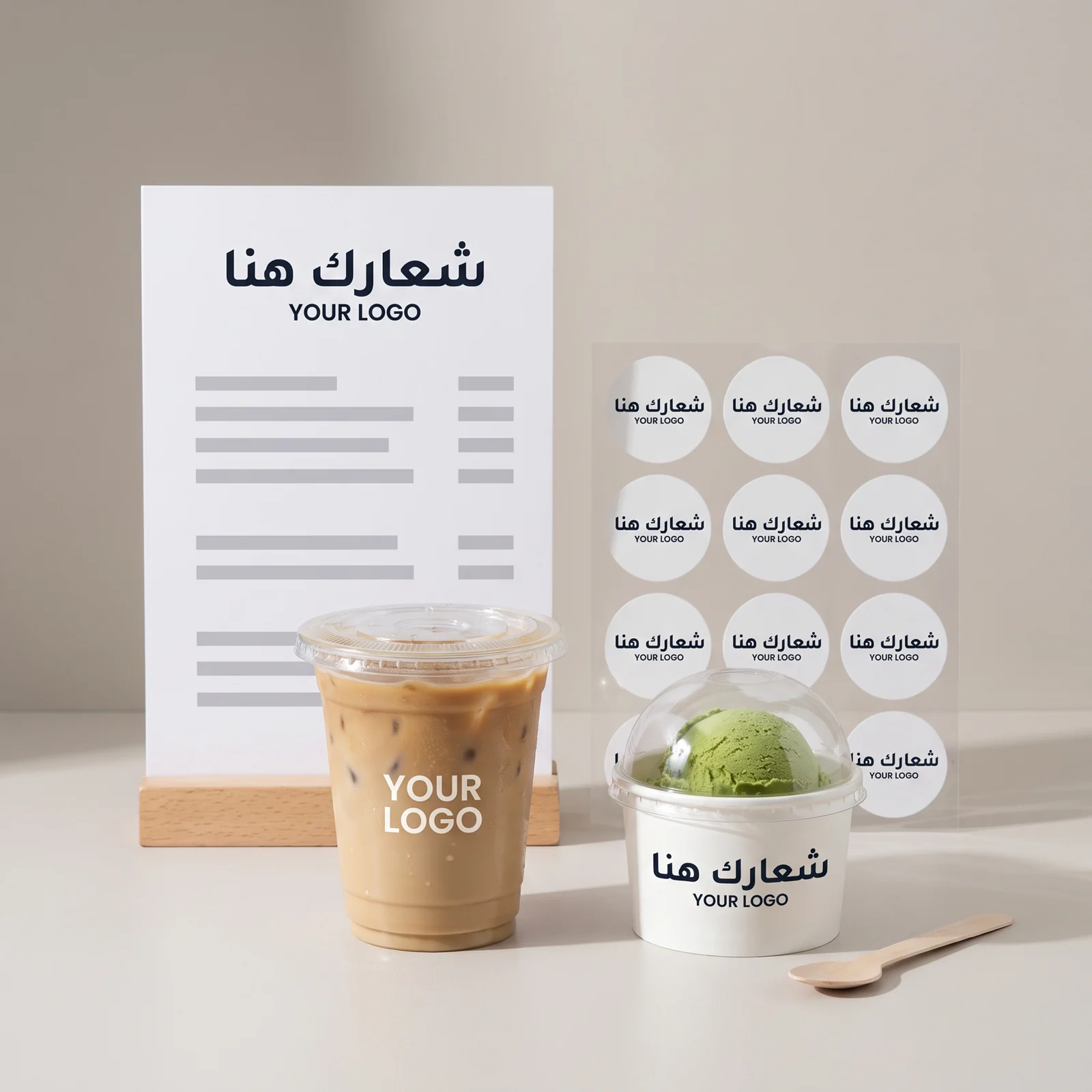 باقة الآيس كريم والمشروبات الباردة