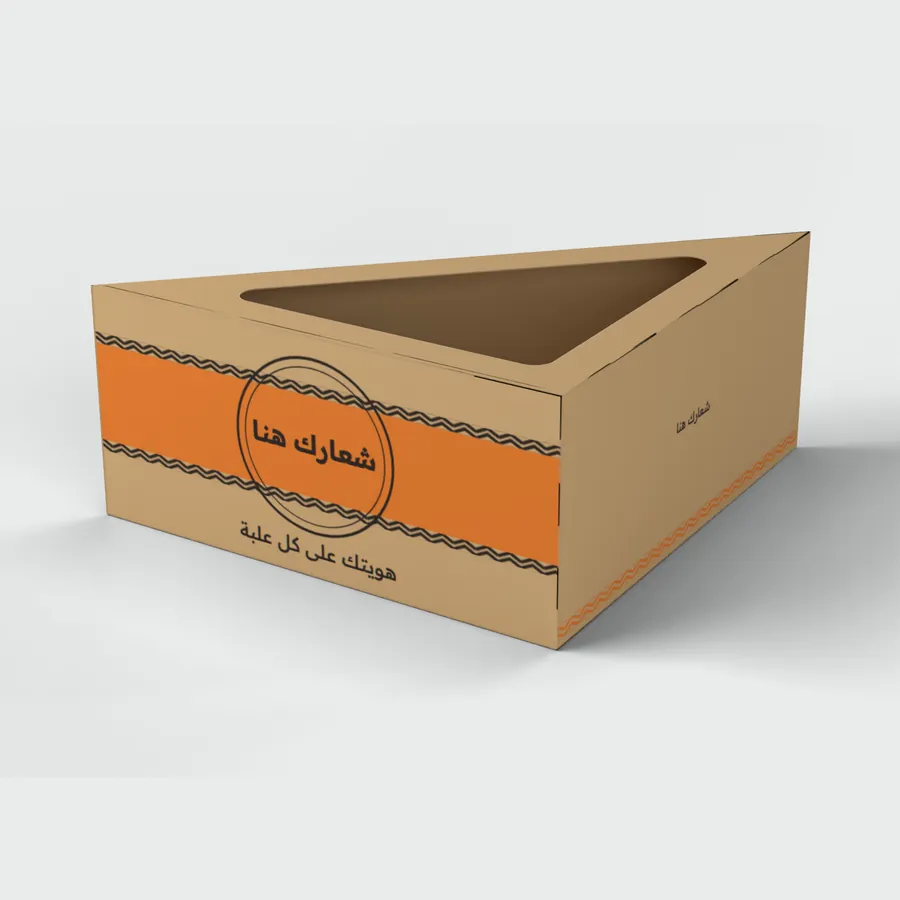علبة ساندويتش مثلث بنافذة 16×7.5×11.3