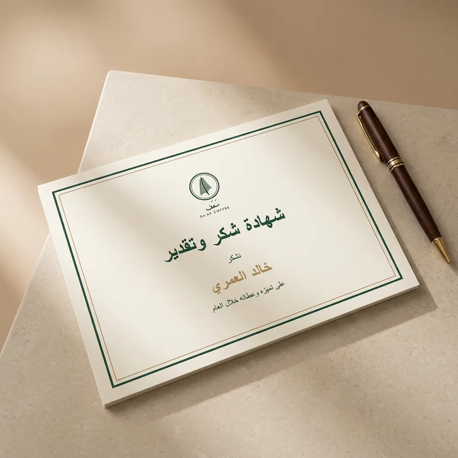 شهادات شكر وتقدير