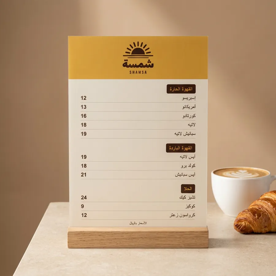 منيو مطبوع